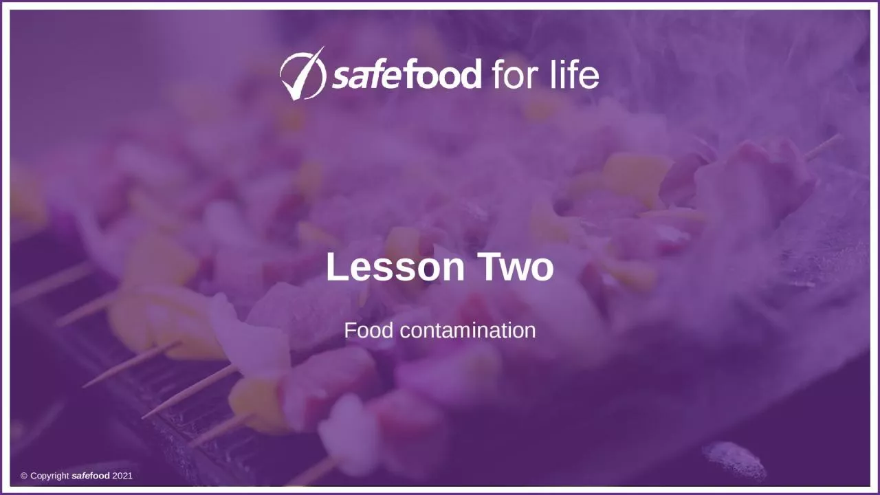 Lesson Two Food contamination