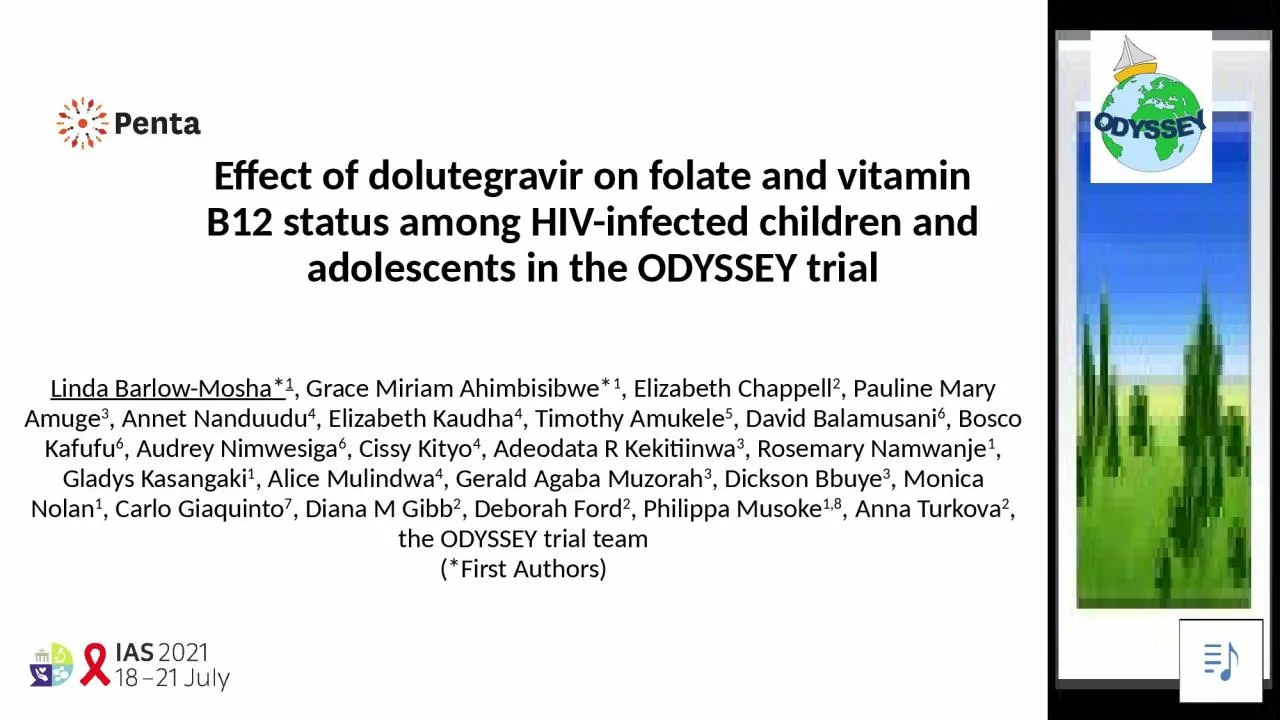 PPT-Effect of dolutegravir on folate and vitamin B12 status among HIV-infected children and