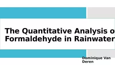 The Quantitative Analysis of Formaldehyde in Rainwater