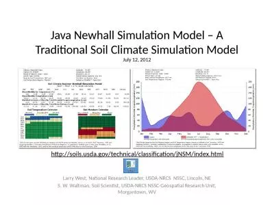 Java Newhall Simulation Model – A Traditional Soil Climate Simulation Model