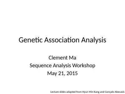 Genetic Association Analysis