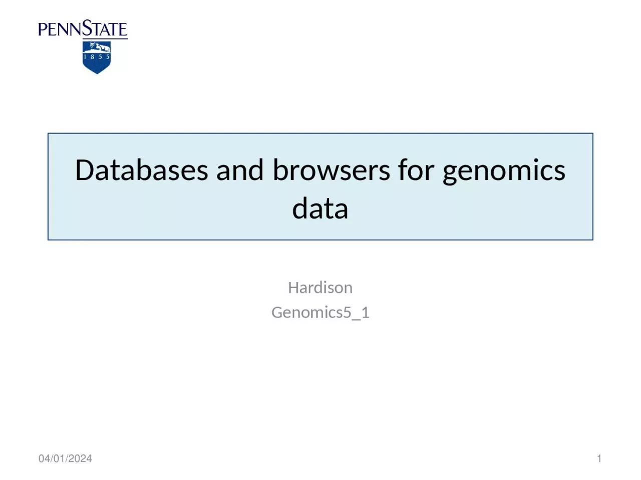 PPT-Databases and browsers for genomics data