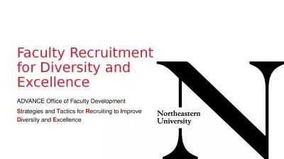 Faculty Recruitment for Diversity and Excellence