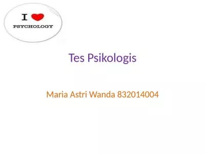 Tes Psikologis Maria Astri Wanda 832014004