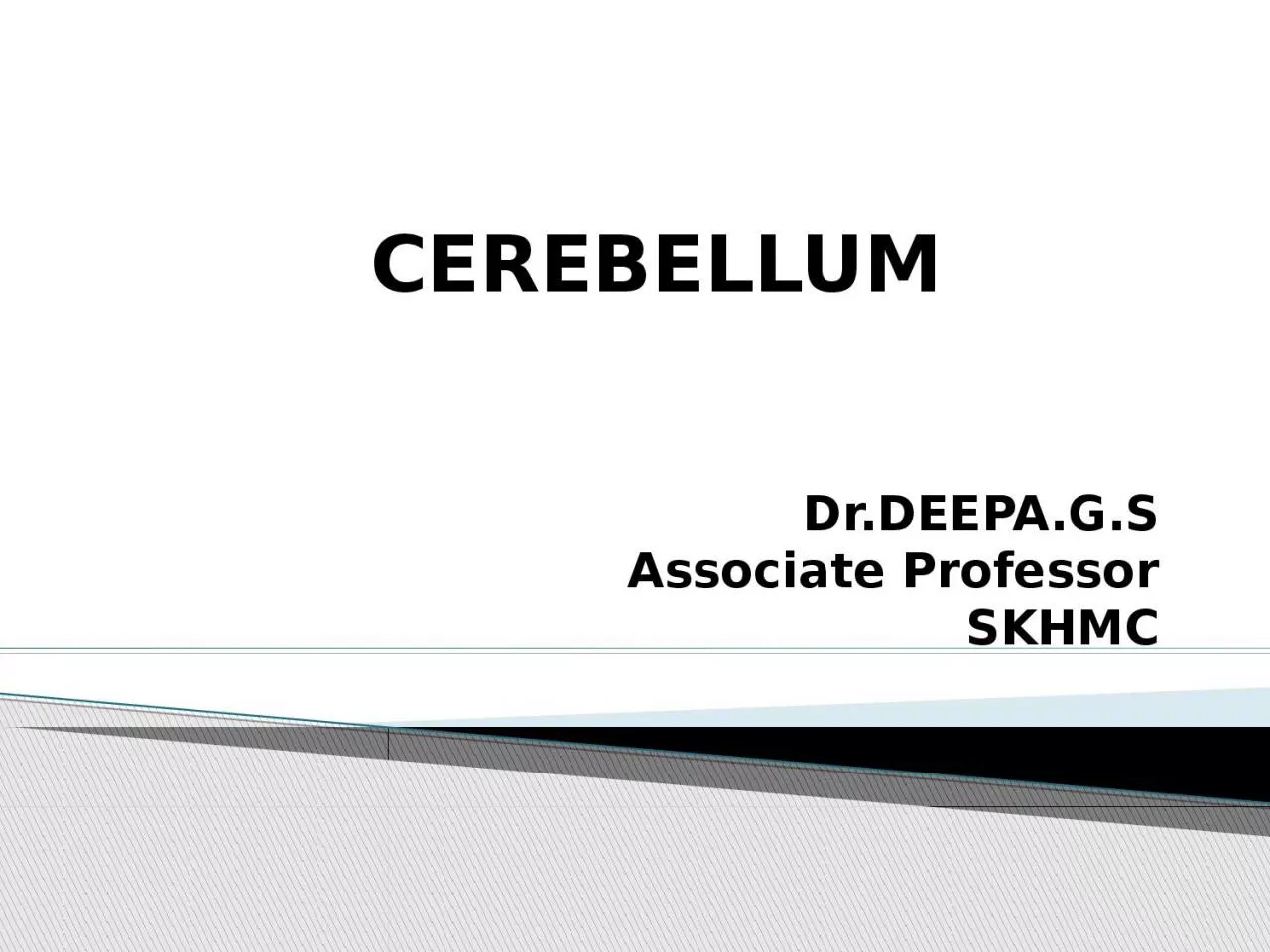 PPT-CEREBELLUM Dr.DEEPA.G.S Associate Professor