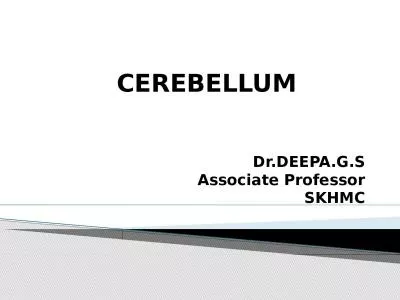 CEREBELLUM Dr.DEEPA.G.S Associate Professor