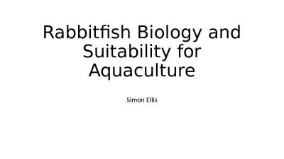 Rabbitfish Biology and Suitability for Aquaculture