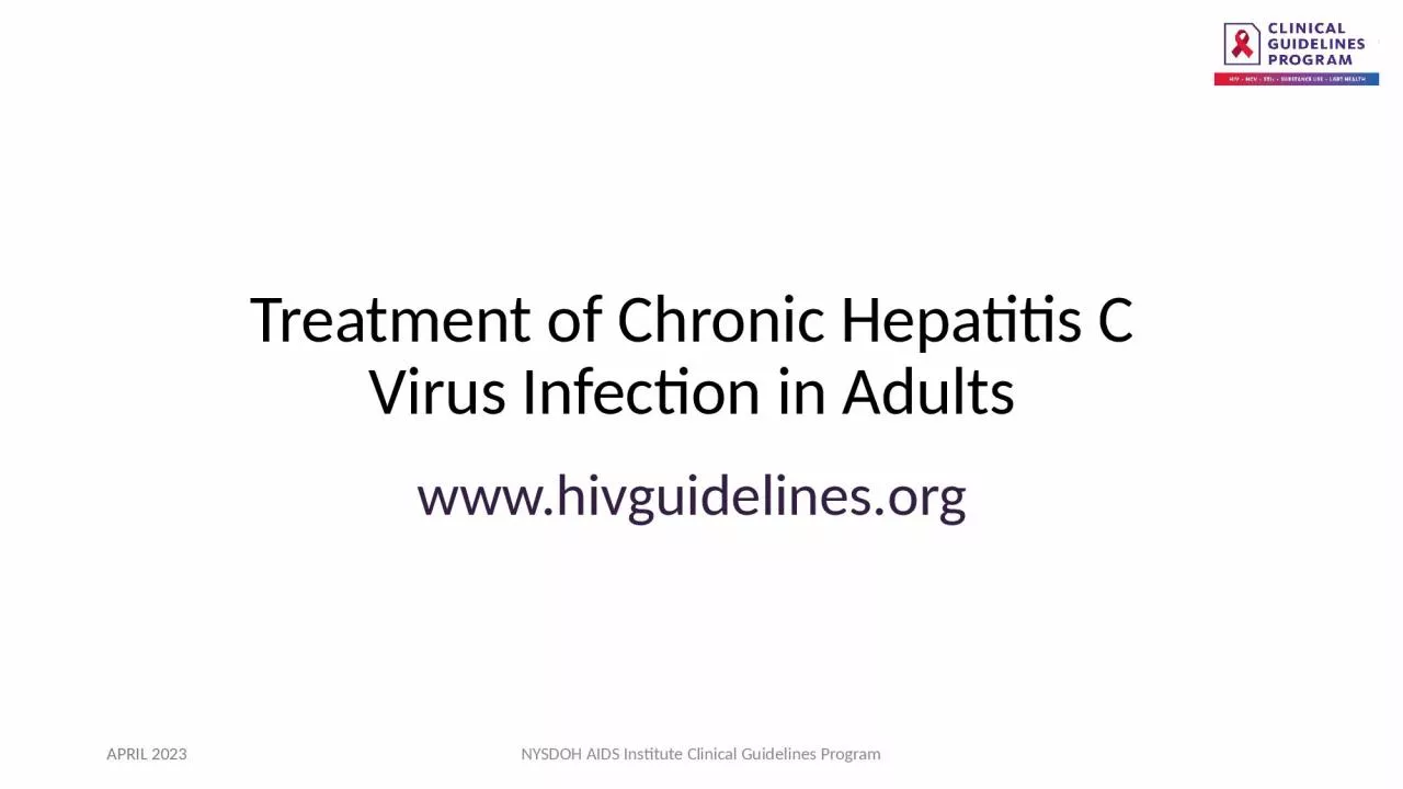 PPT-Treatment of Chronic Hepatitis C Virus Infection in Adults