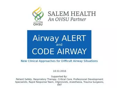 Airway ALERT and CODE AIRWAY