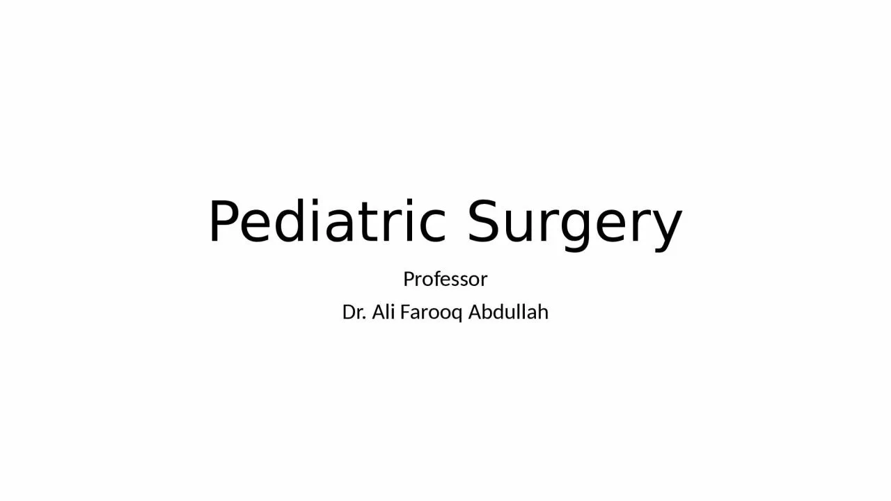 Pediatric Surgery Professor