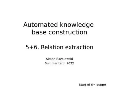 Automated knowledge  base construction