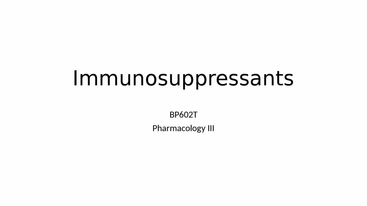 Immunosuppressants BP602T