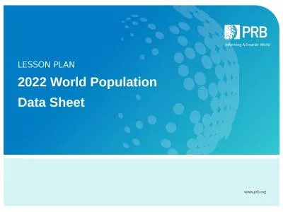LESSON PLAN 2022 World Population