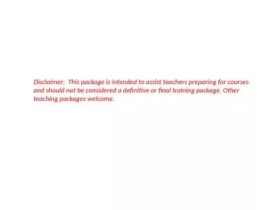 Disclaimer:  This package is intended to assist teachers preparing for courses and should not be co