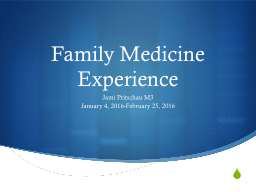 Family Medicine Experience