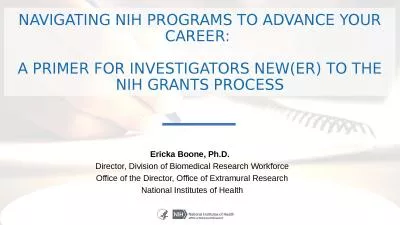 Navigating NIH Programs to advance your career: