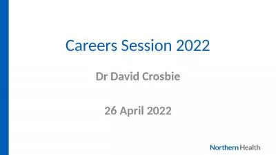 Careers Session 2022 Dr David Crosbie