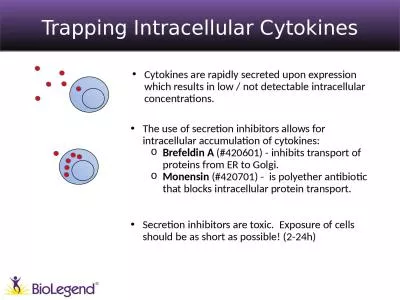 Trapping Intracellular Cytokines