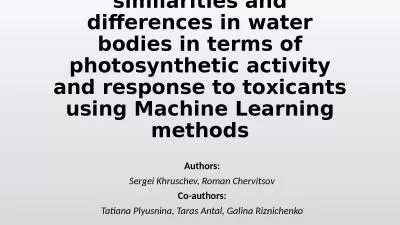 Identification of similarities and differences in water bodies in terms of photosynthetic