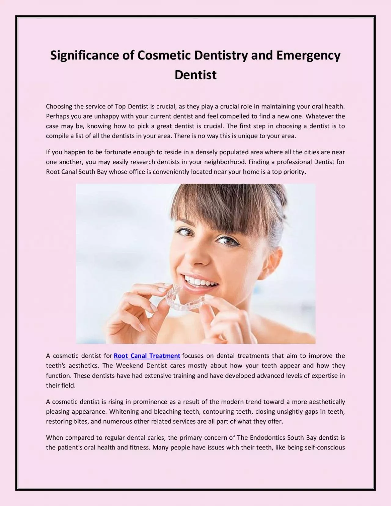 PDF-Significance of Cosmetic Dentistry and Emergency Dentist