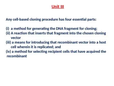 Any cell-based  cloning procedure