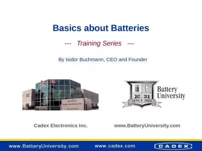 Basics about Batteries Cadex