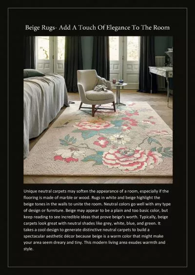 Beige Rugs- Add A Touch Of Elegance To The Room 