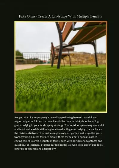 Fake Grass- Create A Landscape With Multiple Benefits