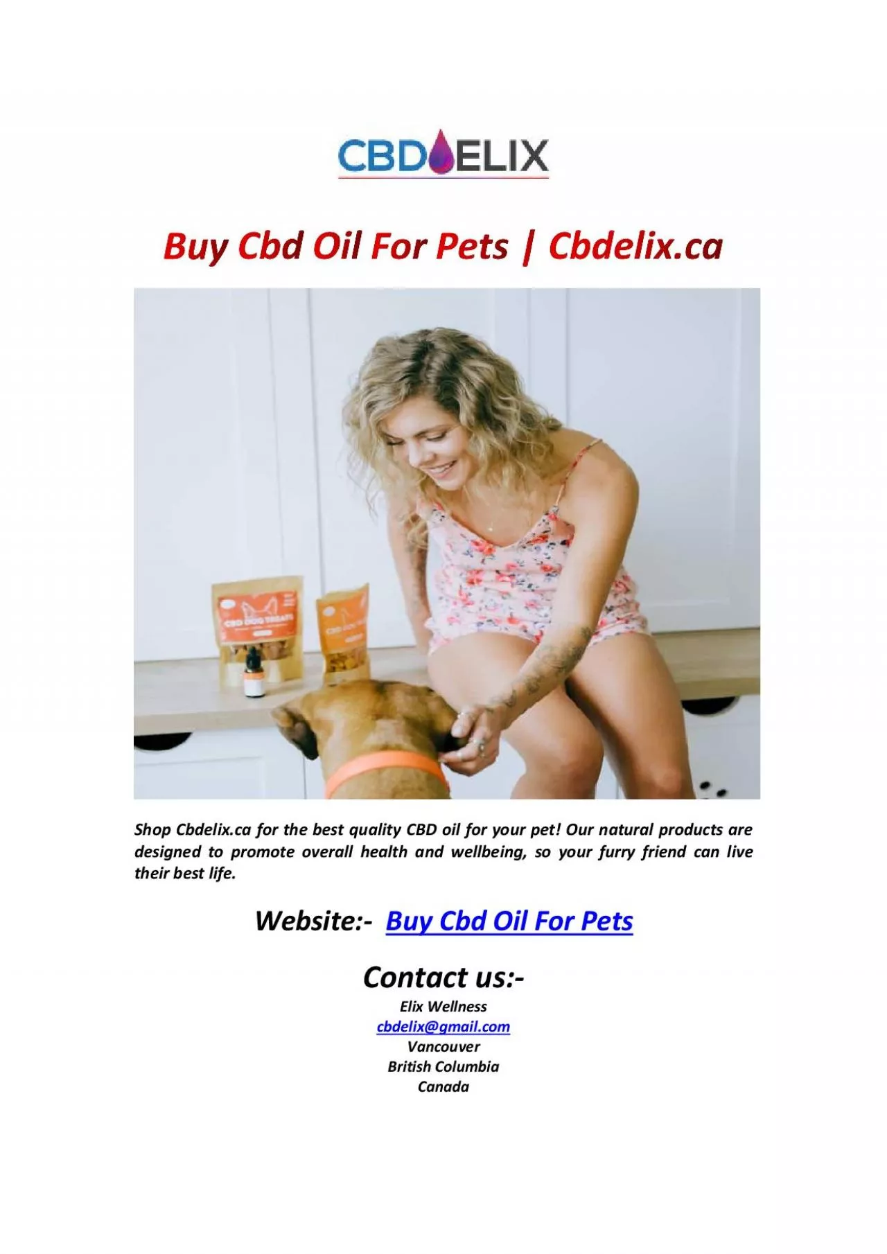 PDF-Buy Cbd Oil For Pets | Cbdelix.ca