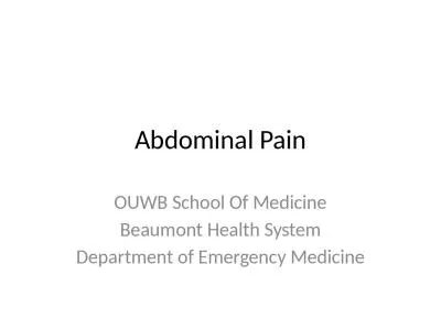 Abdominal Pain OUWB School Of