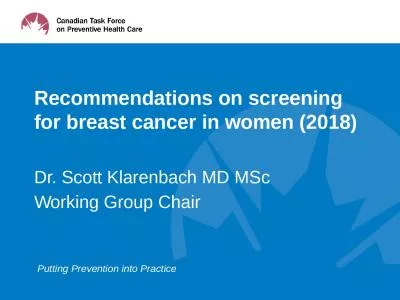 Recommendations on screening for breast cancer in women (2018)