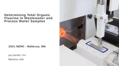 Determining Total Organic Fluorine in Wastewater and Process Water Samples