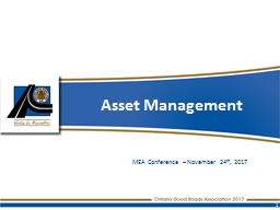 Asset Management 1 MEA Conference – November 24