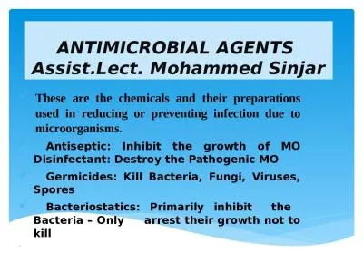 ANTIMICROBIAL AGENTS  Assist.Lect.