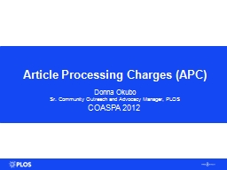 Article Processing Charges (APC)