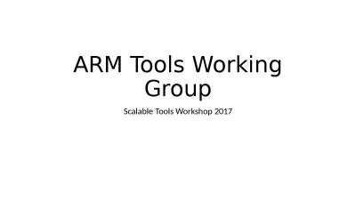 ARM Tools Working Group Scalable Tools Workshop 2017