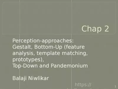 Chap 2 Perception-approaches: