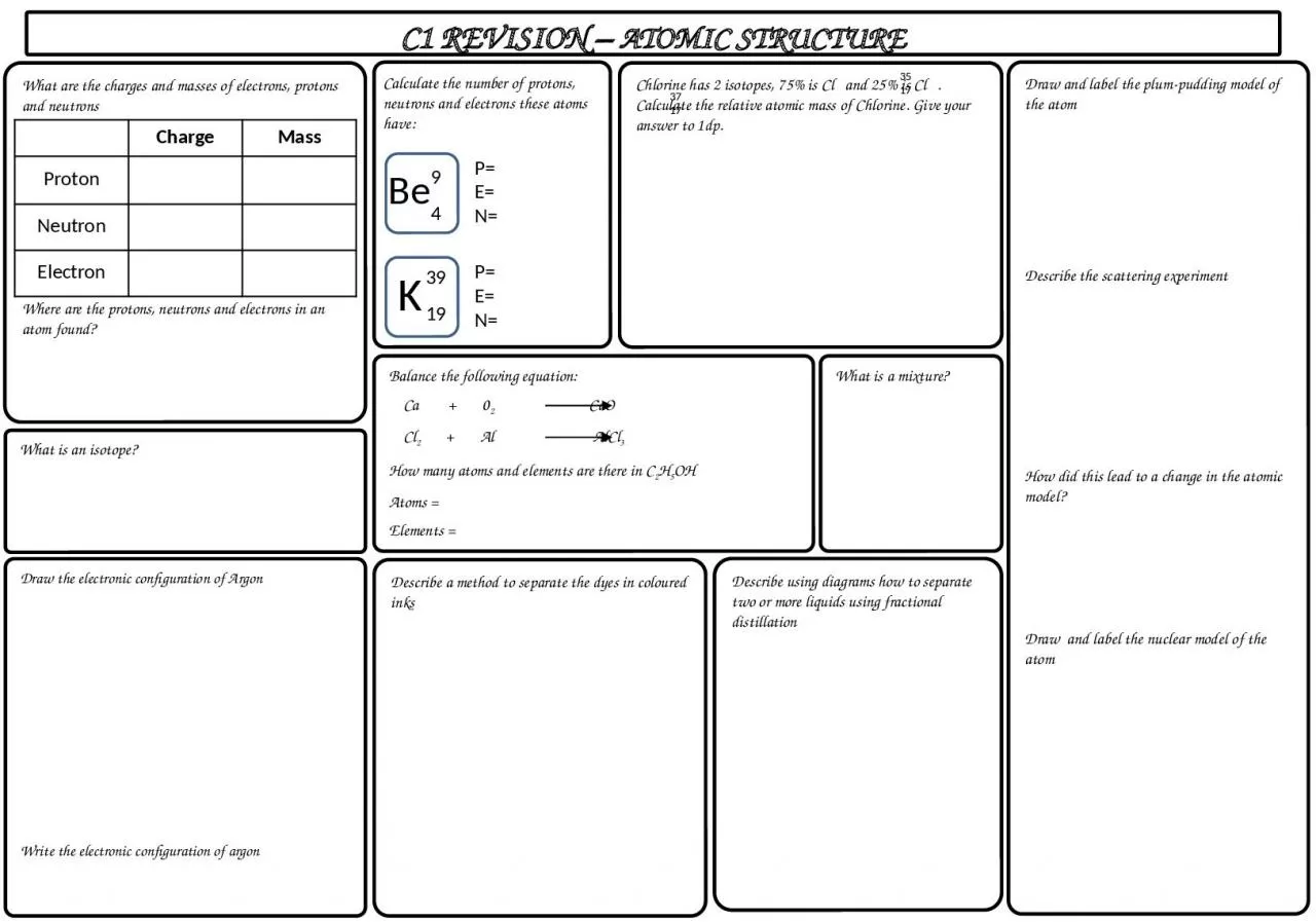 PPT-What are the charges and masses of electrons, protons and neutrons