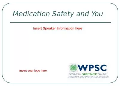 Medication Safety and You
