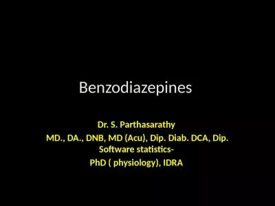 Benzodiazepines  Dr. S.