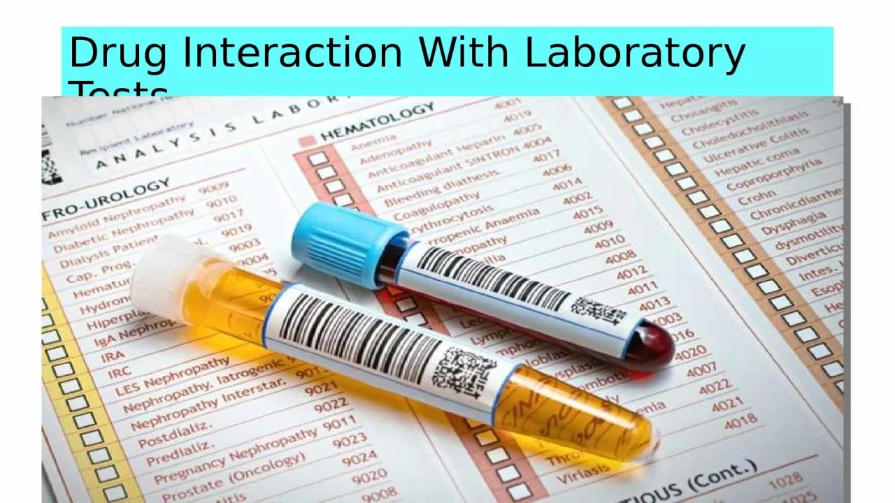 PPT-Drug Interaction With Laboratory Tests