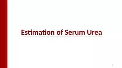 Estimation of Serum Urea