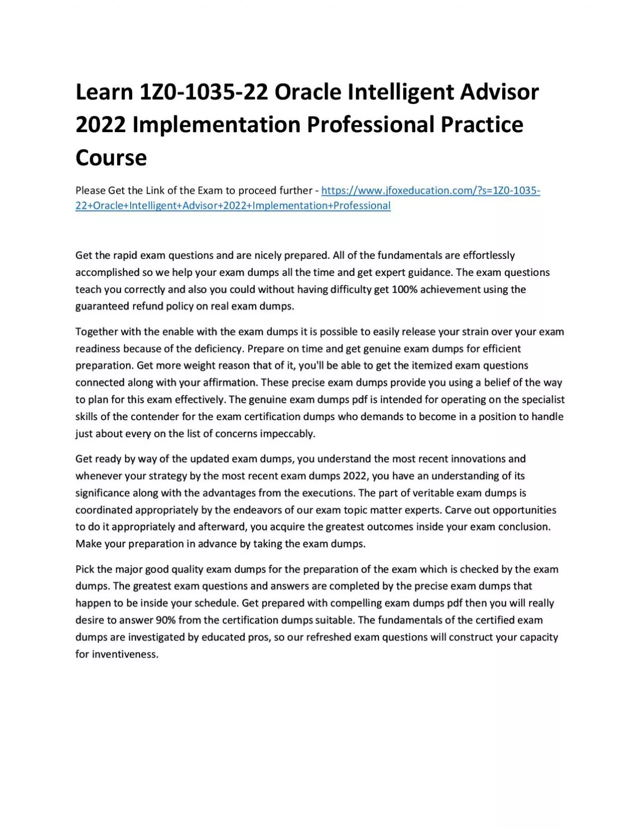 PDF-Learn 1Z0-1035-22 Oracle Intelligent Advisor 2022 Implementation Professional Practice