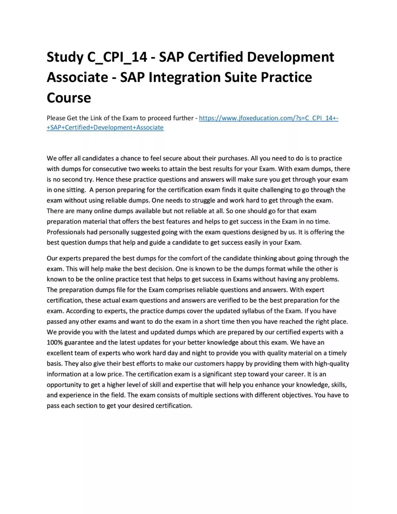 PDF-Study C_CPI_14 - SAP Certified Development Associate - SAP Integration Suite Practice