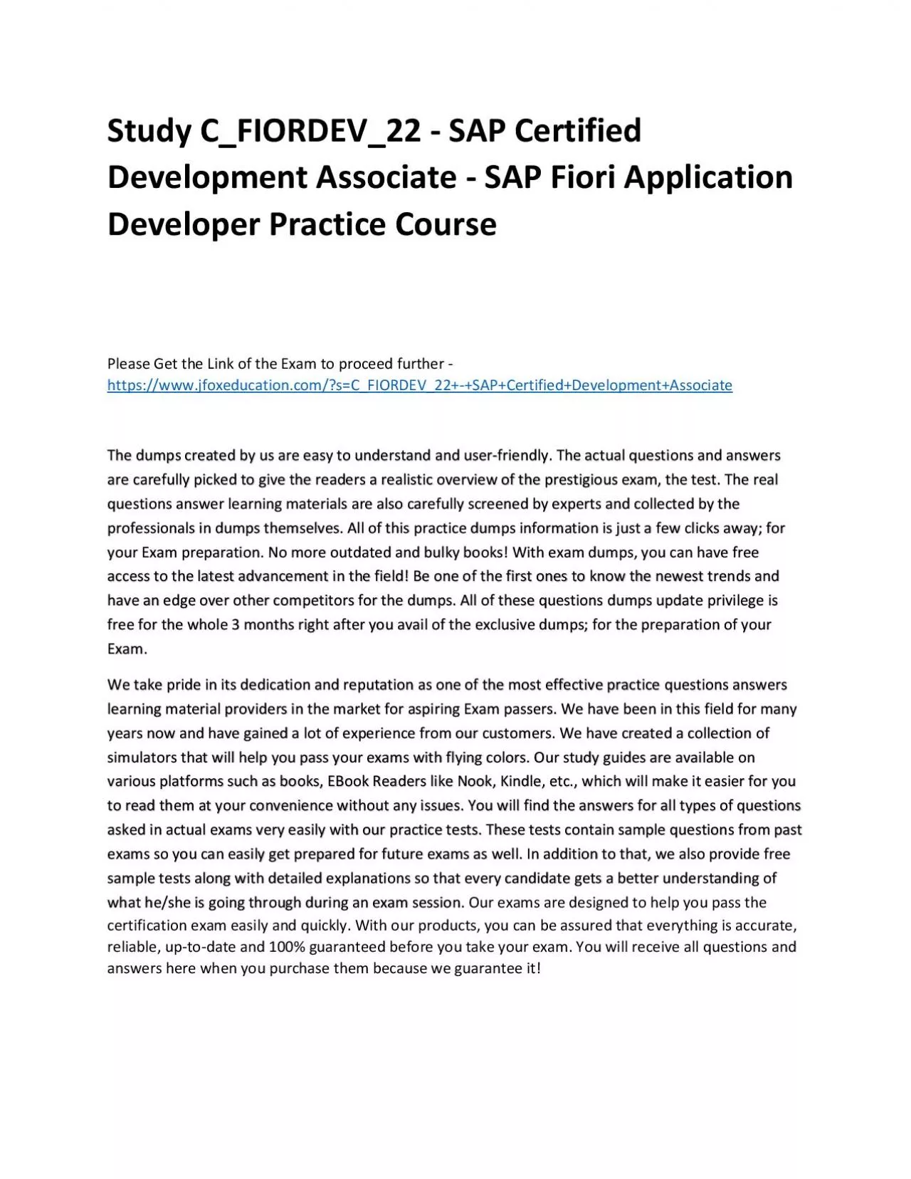 PDF-Study C_FIORDEV_22 - SAP Certified Development Associate - SAP Fiori Application Developer