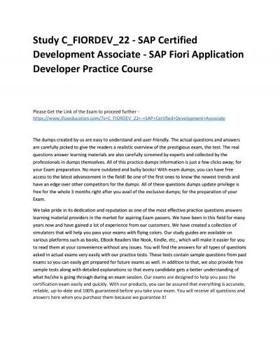 Study C_FIORDEV_22 - SAP Certified Development Associate - SAP Fiori Application Developer