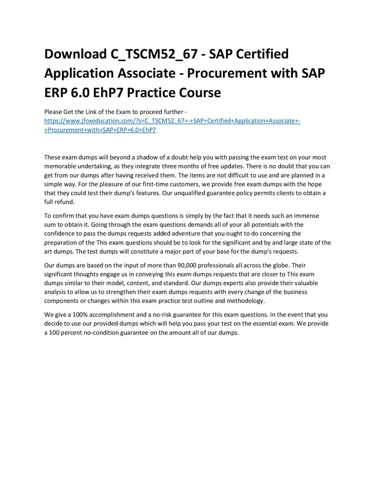 PDF-Download C_TSCM52_67 - SAP Certified Application Associate - Procurement with SAP ERP