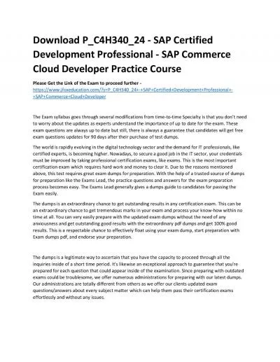 Download P_C4H340_24 - SAP Certified Development Professional - SAP Commerce Cloud Developer