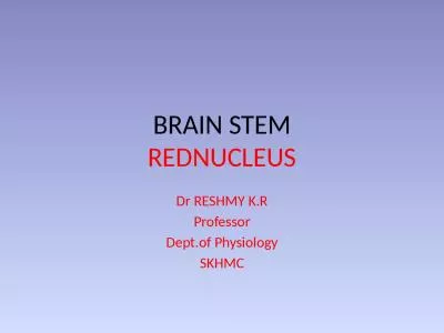 BRAIN  STEM REDNUCLEUS Dr RESHMY K.R