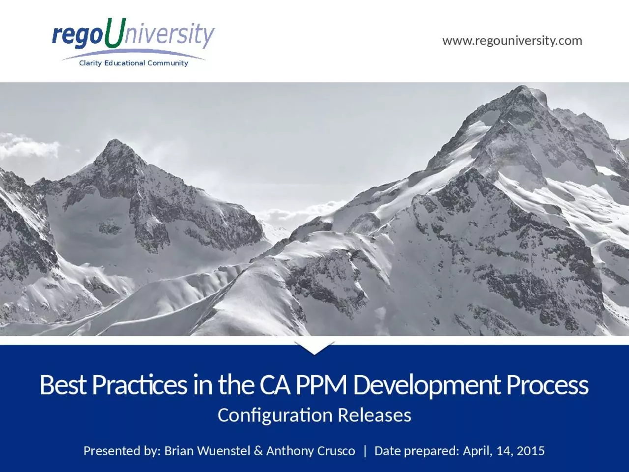 PPT-Configuration Releases Best Practices in the CA PPM Development Process